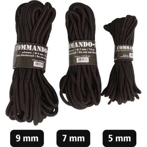 BLACK 5MM (15M) COMMANDO ROPE