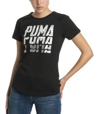 Женская футболка Puma Font Graphic Tee, чёрная 854352 01
