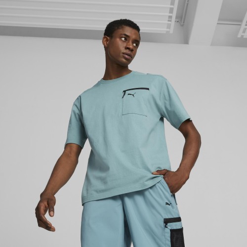 Puma Open Road Tee vīriešu kokvilnas T-krekls Adriatic Green 673401 84