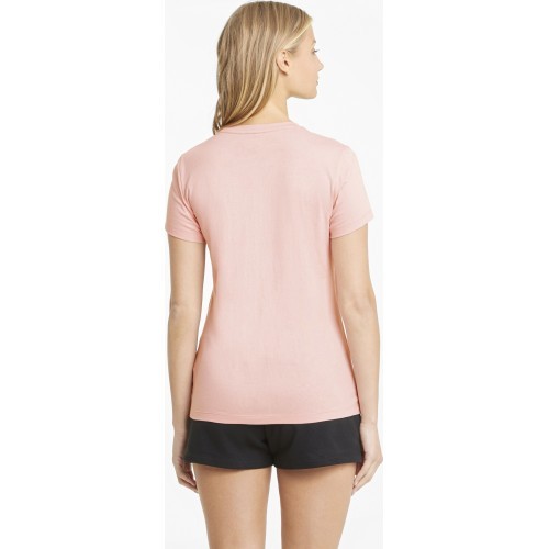 Женская футболка Puma Ess Logo Tee Bridal Pink