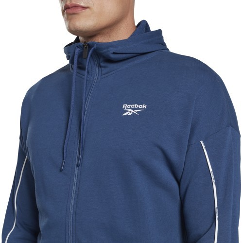 Мужская толстовка Reebok Wor Piping FZ синяя HA1073