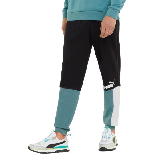 Puma Ess+ Block sporta bikses vīriešiem Black White Mint 848007 50