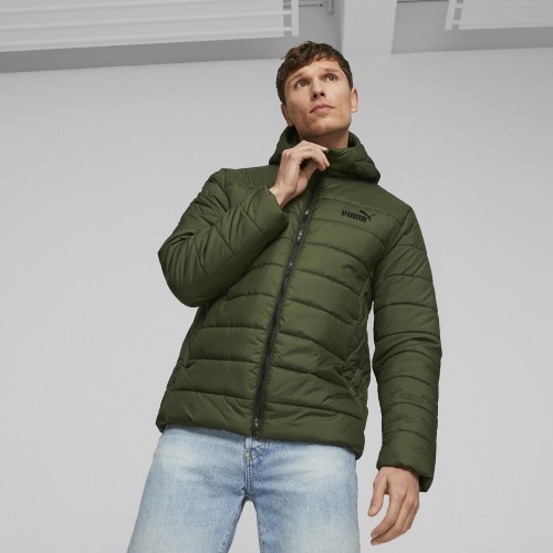 Puma Ess Hooded Padded Jacket vīriešu jaka zaļa 848938 31