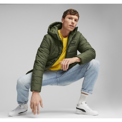 Puma Ess Hooded Padded Jacket vīriešu jaka zaļa 848938 31
