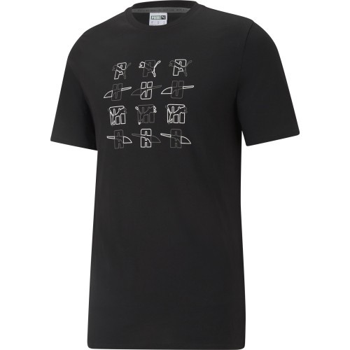 Puma Elevate Graphic Tee vīriešu kokvilnas T-krekls, melns