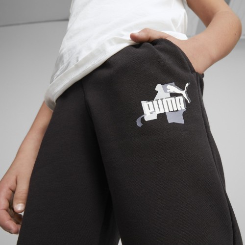 Puma Ess+ Street Art sporta bikses pusaudžiem, melnas 673273 01