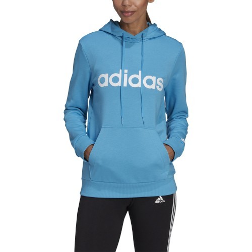 Женская толстовка с капюшоном Adidas W Lin FT, синяя, HE9359