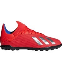Футбольные бутсы детские Adidas X 18.3 TF J, красные BB9403