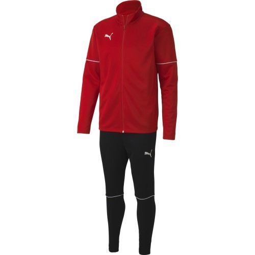 Puma Teamgoal sporta tērps pusaudžiem melns sarkans 656809 01