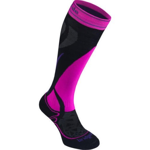 Sieviešu slēpošanas zeķes Bridgedale Ski Midweight, melnas/violetas - 077