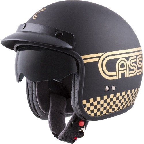 Cassida Oxygen Rondo motocikla ķivere - Black Matte/Gold