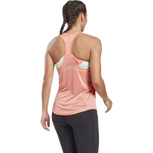 Reebok Women's Blouse US Perform Mesh Tan Coral GI6554