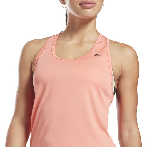 Reebok Women's Blouse US Perform Mesh Tan Coral GI6554