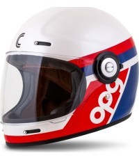 Motociklu ķivere Cassida Fibre OPG White/Blue/Red