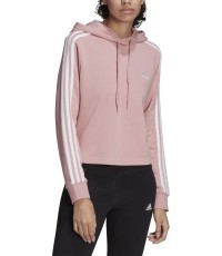 Женская толстовка Adidas W 3S FT Cro Hoodie розовая HC9131