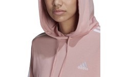 Женская толстовка Adidas W 3S FT Cro Hoodie розовая HC9131