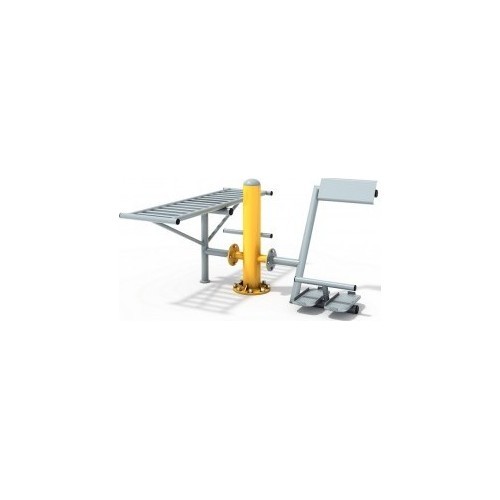 Outdoor Bench & Back Extension Trainer D10+SLN2+D14