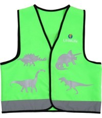 LittleLife Hi Vis zaļa dinozauru atstarojošā veste bērniem - S