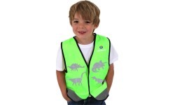 LittleLife Hi Vis zaļa dinozauru atstarojošā veste bērniem - S
