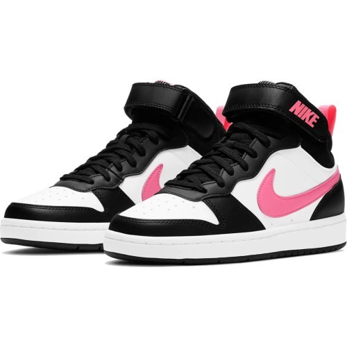 Nike Court Borough Mid 2 pusaudžu apavi White Black Pink CD7782 005