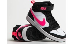 Nike Court Borough Mid 2 pusaudžu apavi White Black Pink CD7782 005