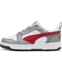 Кроссовки подростковые Puma Rebound V6 Lo Jr White Grey Red 393833 09