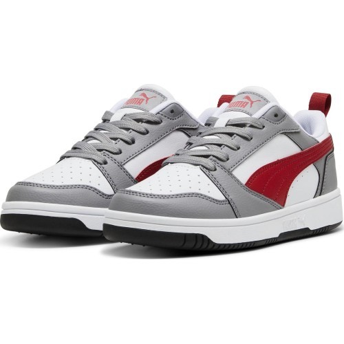 Кроссовки подростковые Puma Rebound V6 Lo Jr White Grey Red 393833 09