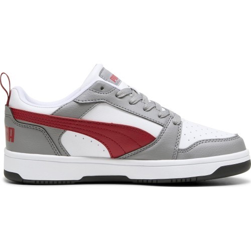 Puma apavi pusaudžiem Rebound V6 Lo Jr White Grey Red 393833 09