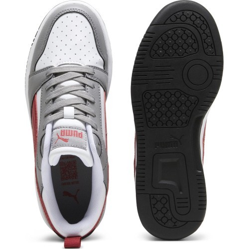 Кроссовки подростковые Puma Rebound V6 Lo Jr White Grey Red 393833 09