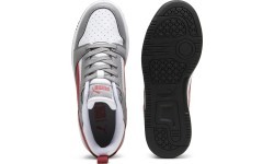 Puma apavi pusaudžiem Rebound V6 Lo Jr White Grey Red 393833 09