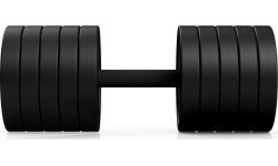 Gumijota hantele Marbo, 40 kg, sarkana