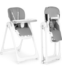 Reguliuojamo aukščio maitinimo kėdė su eko odos dirželiais, dvigubas padėklas