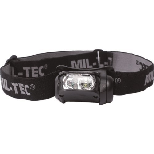 Melna LED galvas lukturīte, 4 krāsas