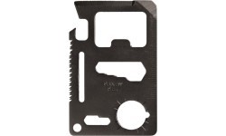 BLACK SURVIVAL TOOL CARD WITH POUCH
