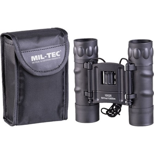 Saliekams binoklis Mil-Tec Gen.II 10x25, melns