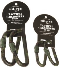 WOODLAND 80MM TACTICAL CARABINER (PAIR)