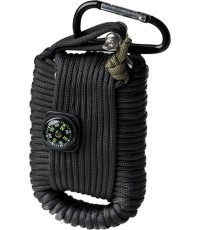 Melns paracord izdzīvošanas komplekts, liels