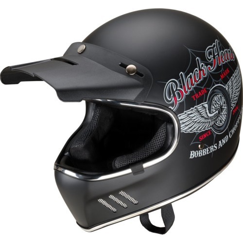 W-TEC Black Heart Retron motocikla ķivere - Angerwheel Silver