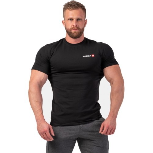 Vīriešu T-krekls Nebbia Minimalist Logo 291 - Black