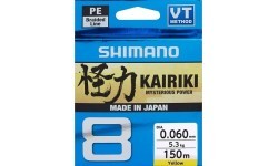 Braided Line Shimano Kairiki 8 150, Yellow, 0.060mm/5.3kg