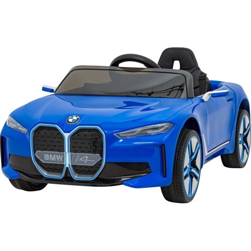 Elektromobilis BMW I4 zils