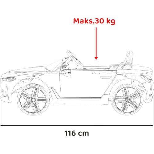 Elektromobilis BMW I4 zils