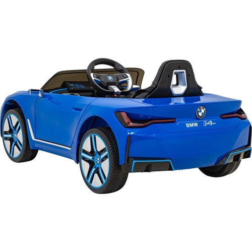 Elektromobilis BMW I4 zils