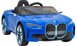 Elektromobilis BMW I4 zils