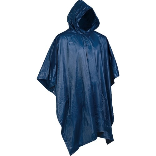 Tumši zils lietus poncho