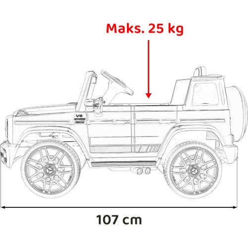 Elektromobilis bērniem Mercedes G63, sarkans