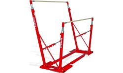 COMPACT ASYMMETRIC BARS - FOLDING FEET - WITH TRANSPORT TROLLEYS