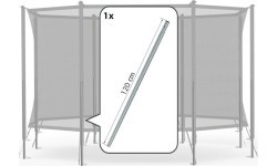 Aizsargtīkla Comfort apakšējā caurule ar atsperu turētāju (120 cm)