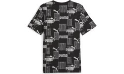 Puma vīriešu T-krekls Ess+ Logo Lab Aop Black White 678982 01