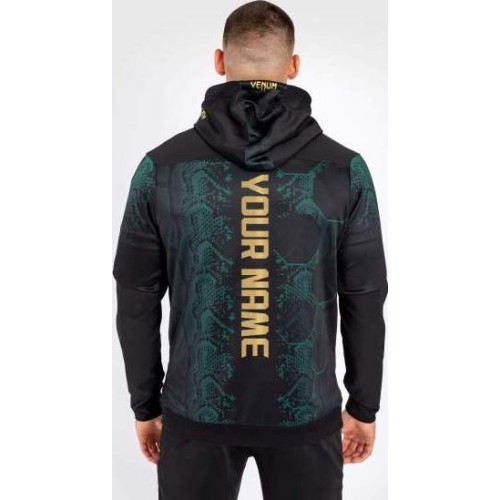 UFC Adrenaline by Venum Personalizēta autentiska Fight Night vīriešu jaka ar kapuci - Emerald Edition - zaļa/melna/zelta kr